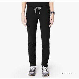 Figs womens Yola skinny scrubs pants in black